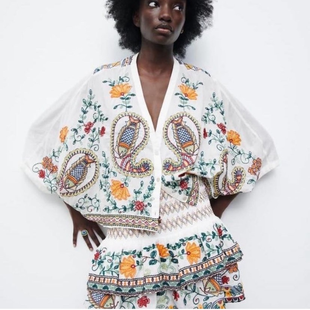 Zara | Boho Embroidered Blouse | Boho Peasant Top | Cotton Boho Top